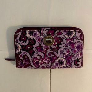 Vera Bradley turn lock wallet lilac paisley